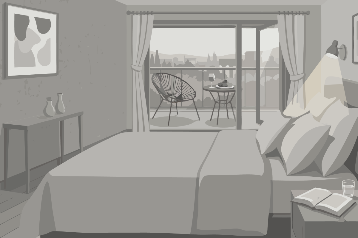 Standard Zweibettzimmer mit Bergblick